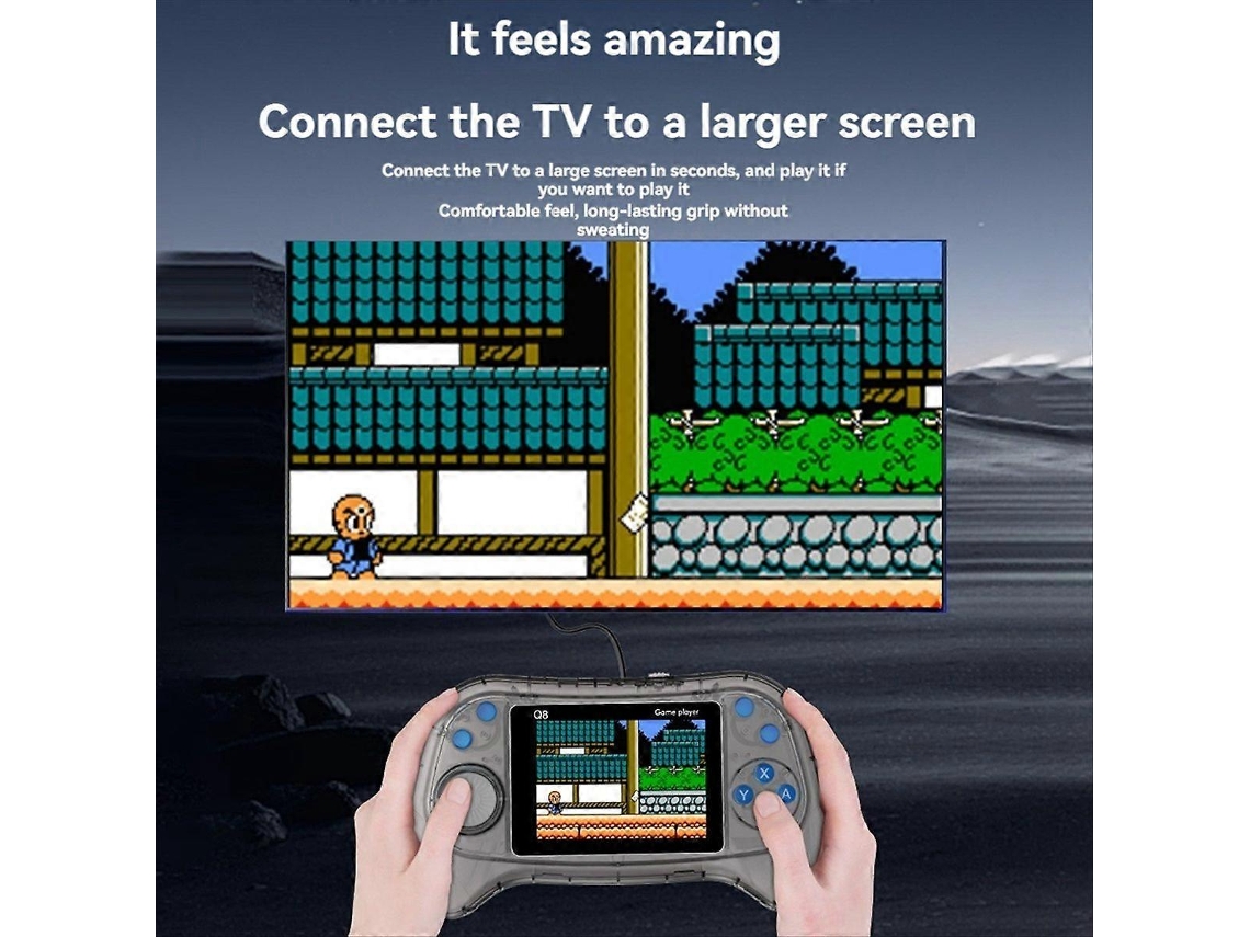 Consola de juegos portátil Q8 con pantalla de 3 pulgadas y 800 juegos clásicos en 1. Nostalgia88