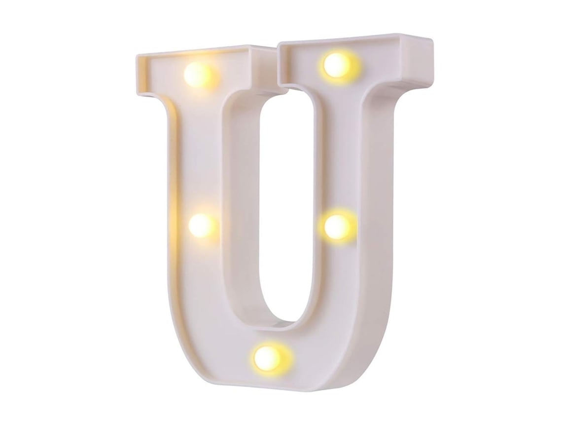 Letra Led Interruptor De Luz Diseño Impermeable Letra Del Alfabeto Lámpara De Luz Nocturna Para Fiesta Club Bar Letra U Gusshious