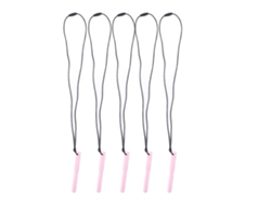 5 Collares Para La Dentición Del Bebé, Silicona De Grado Alimenticio, Suaves, Elásticos, Blancos Y Rosa Claro.