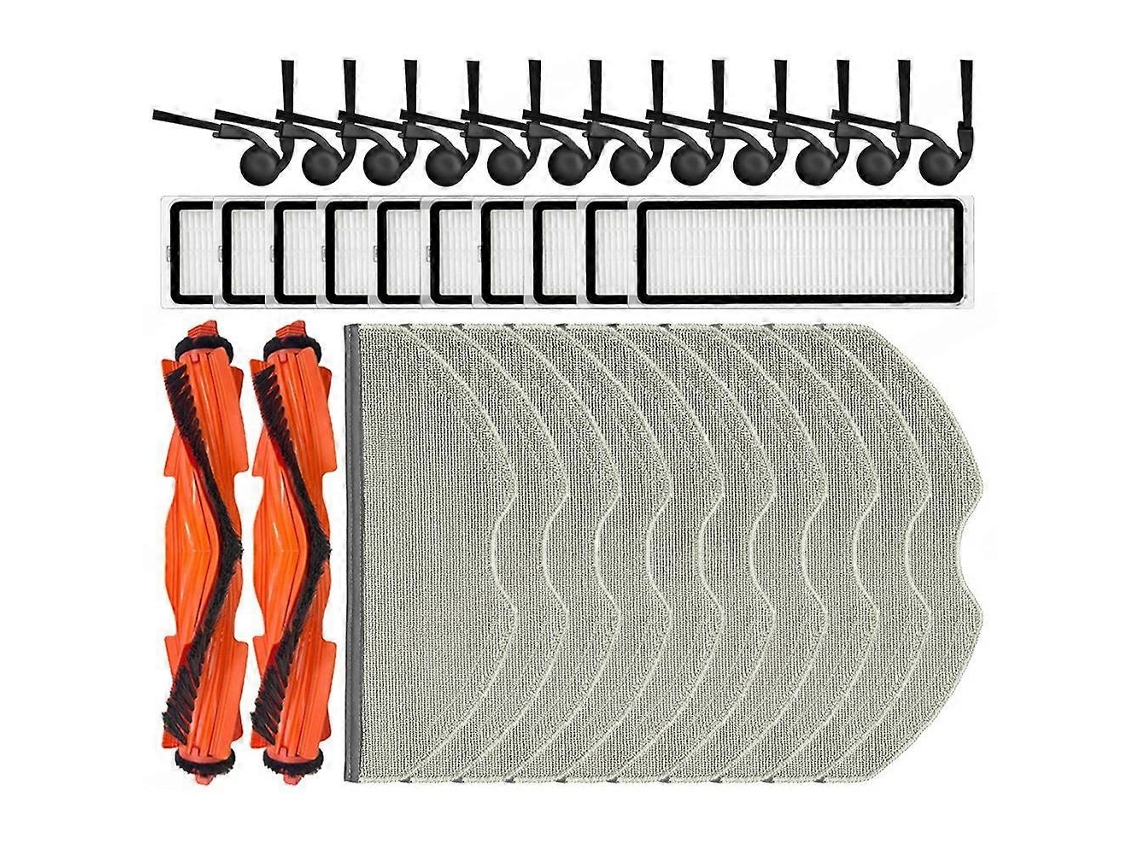 Acessórios para aspirador robô Xiaomi S40 / OV81: Escova lateral principal, filtro HEPA, pano de limpeza.