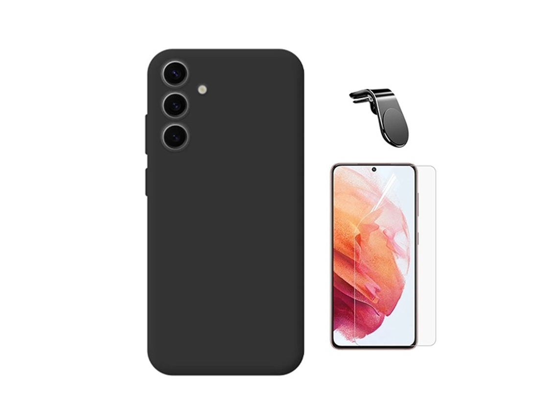 Kit Película Hydrogel Frente Capa Silicone Líquido Suporte L Phonecare Para Samsung Galaxy S25 Fe - Preto