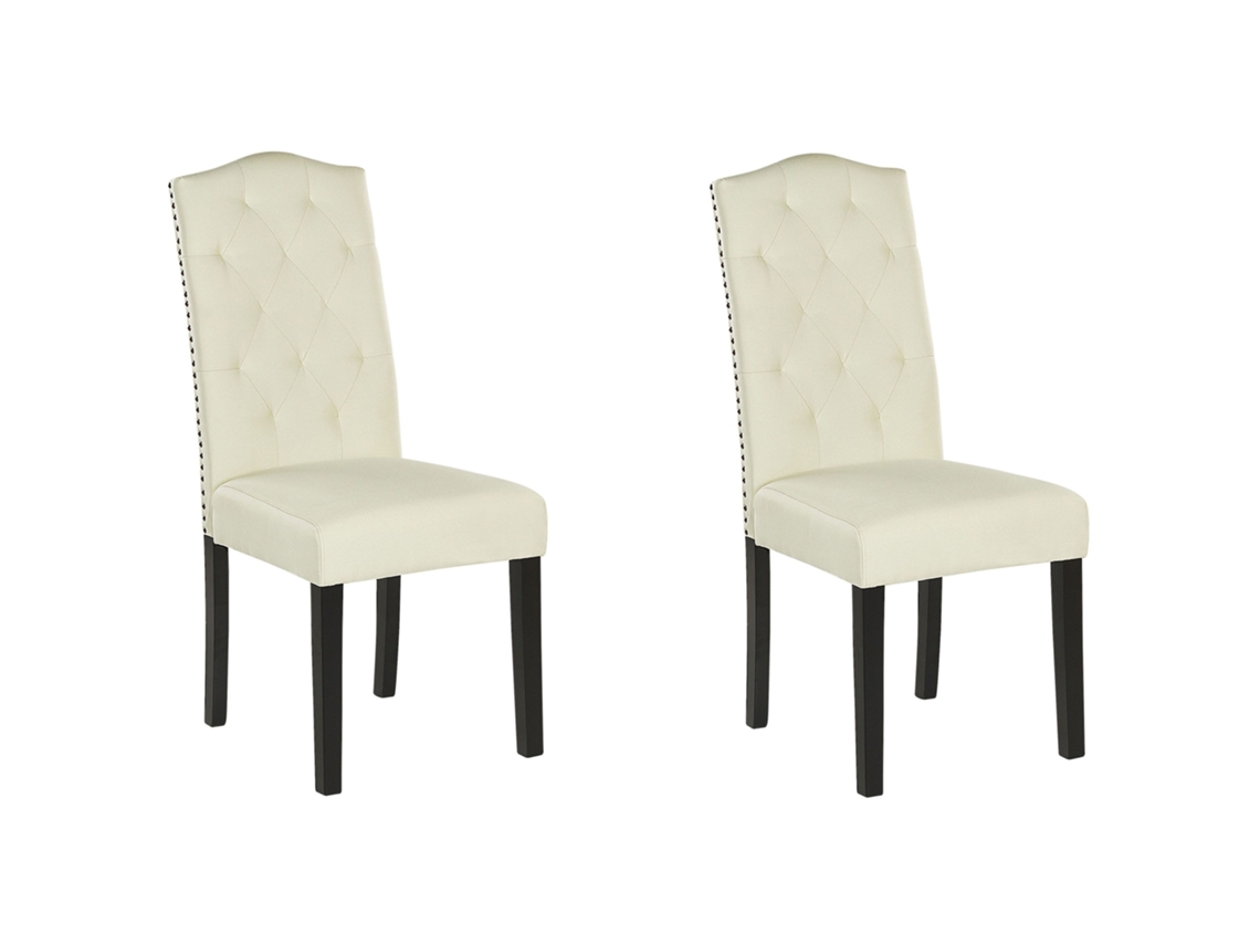 Conjunto de 2 cadeiras elegantes para sala de jantar BELIANI Shirley de Poliéster Creme 46x60x103