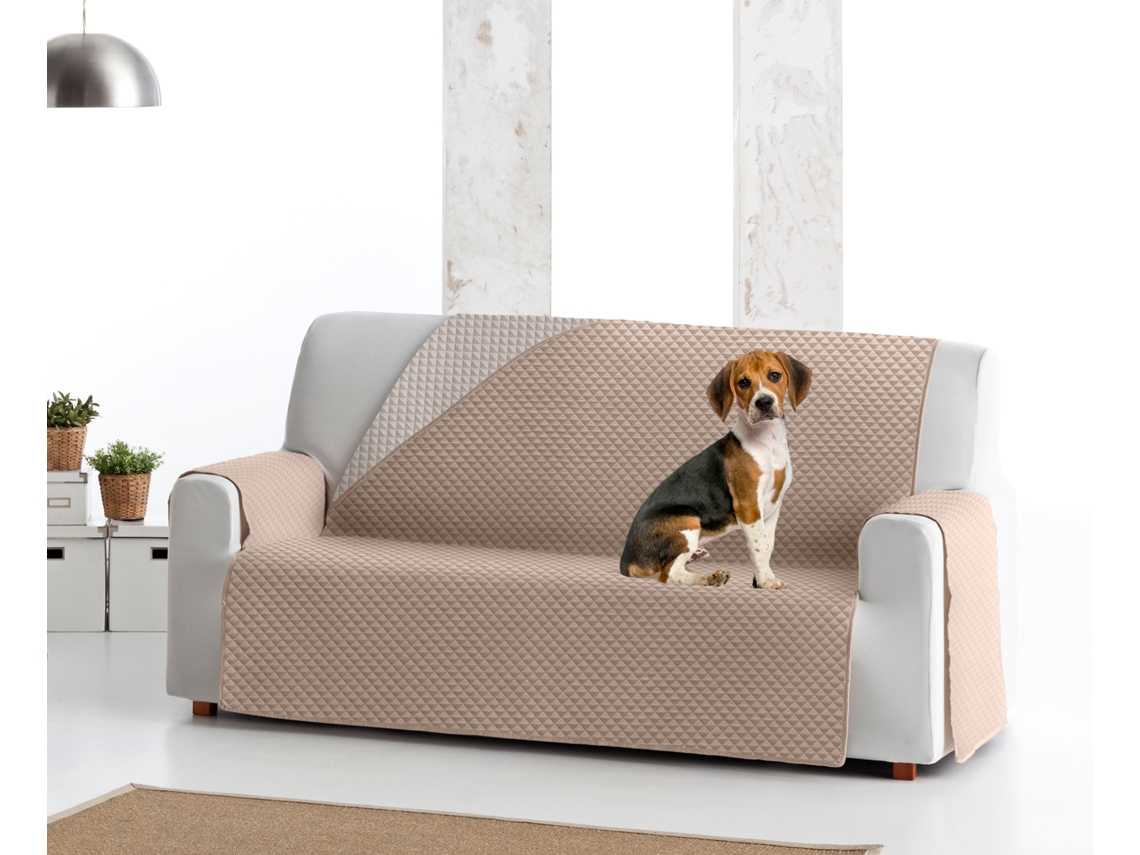 Funda tejido acolchado Reversible para Sofá Elena (115 cm 2 lugares - Cor beige / marfil)