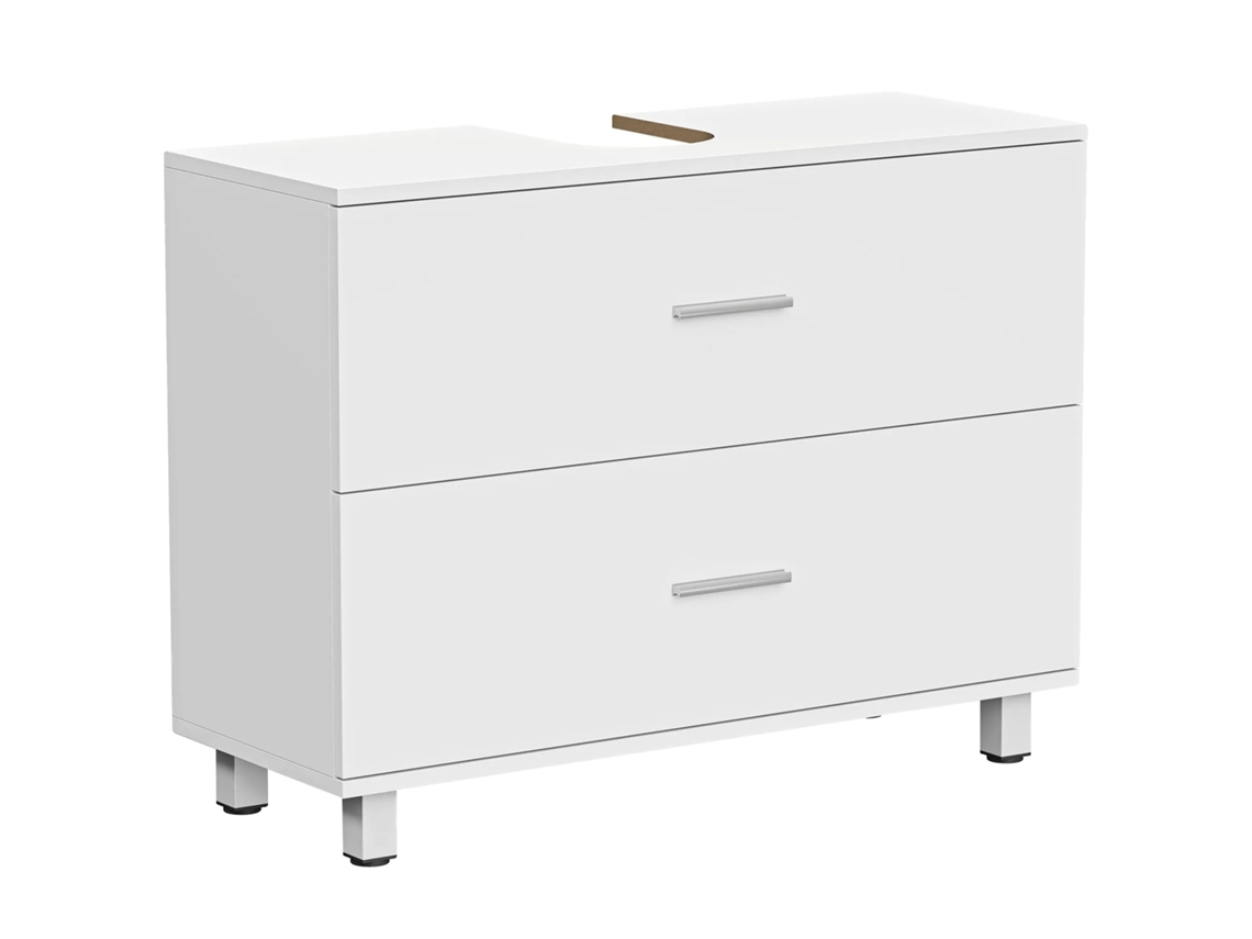 Mueble bajo fregadero, diseño moderno, almacenamiento práctico, color blanco.