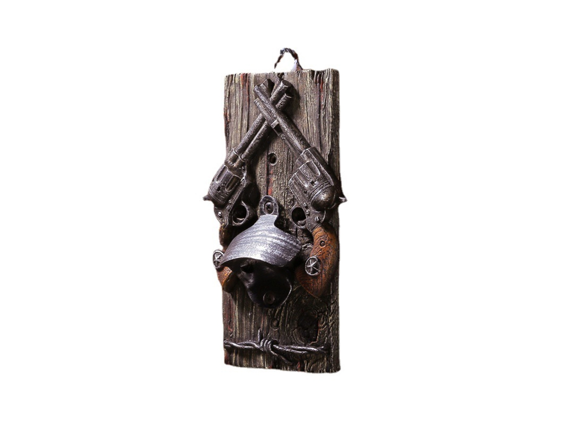 Abrebotellas magnéticos únicos, hechos de resina de hierro para montaje en pared, figuras decorativas 3D pulidas a mano, accesorios ideales.