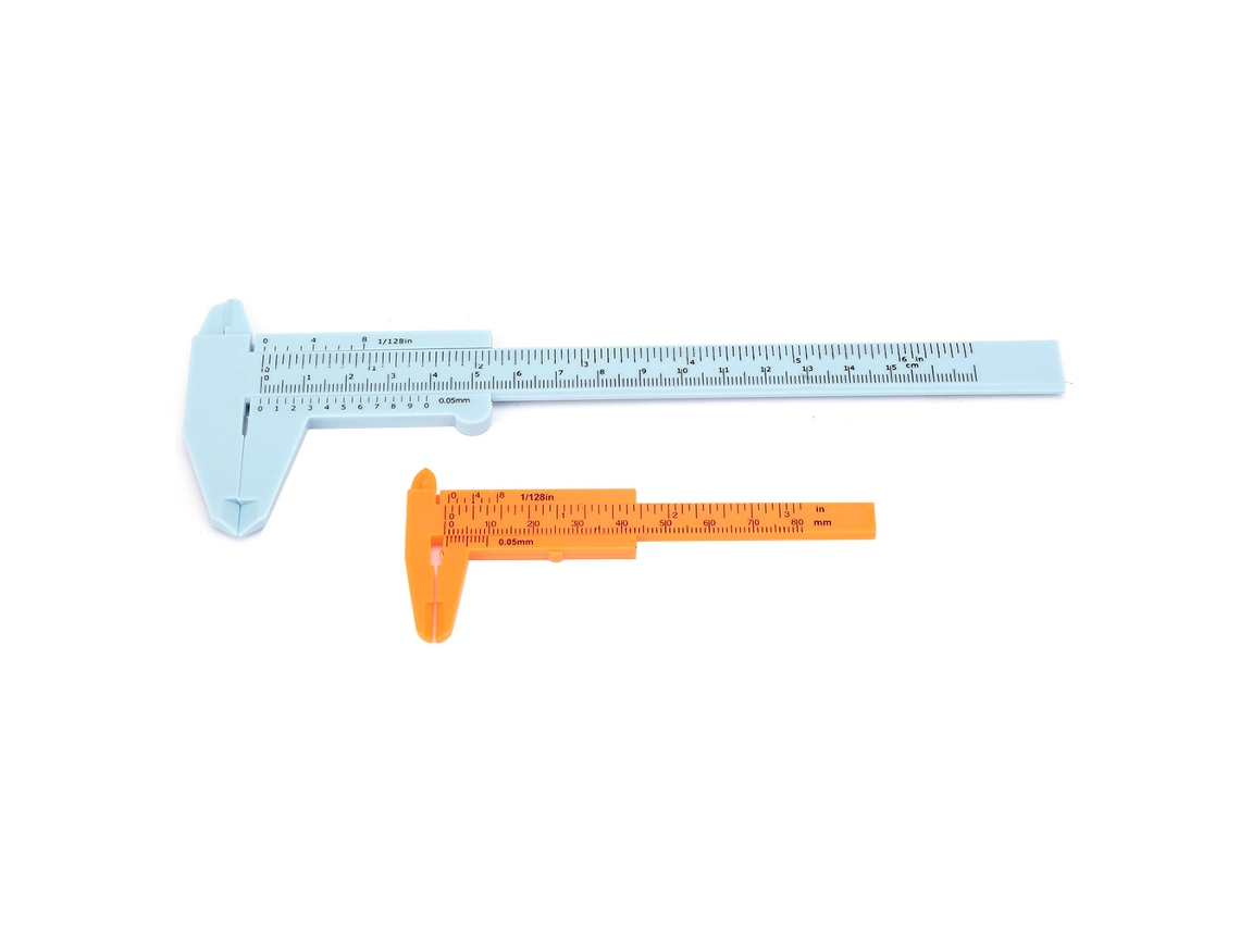 Minicalibrador Vernier De Plástico Con Dos Escalas, Herramienta De Medición De 80 Mm/150 Mm, Color Azul.