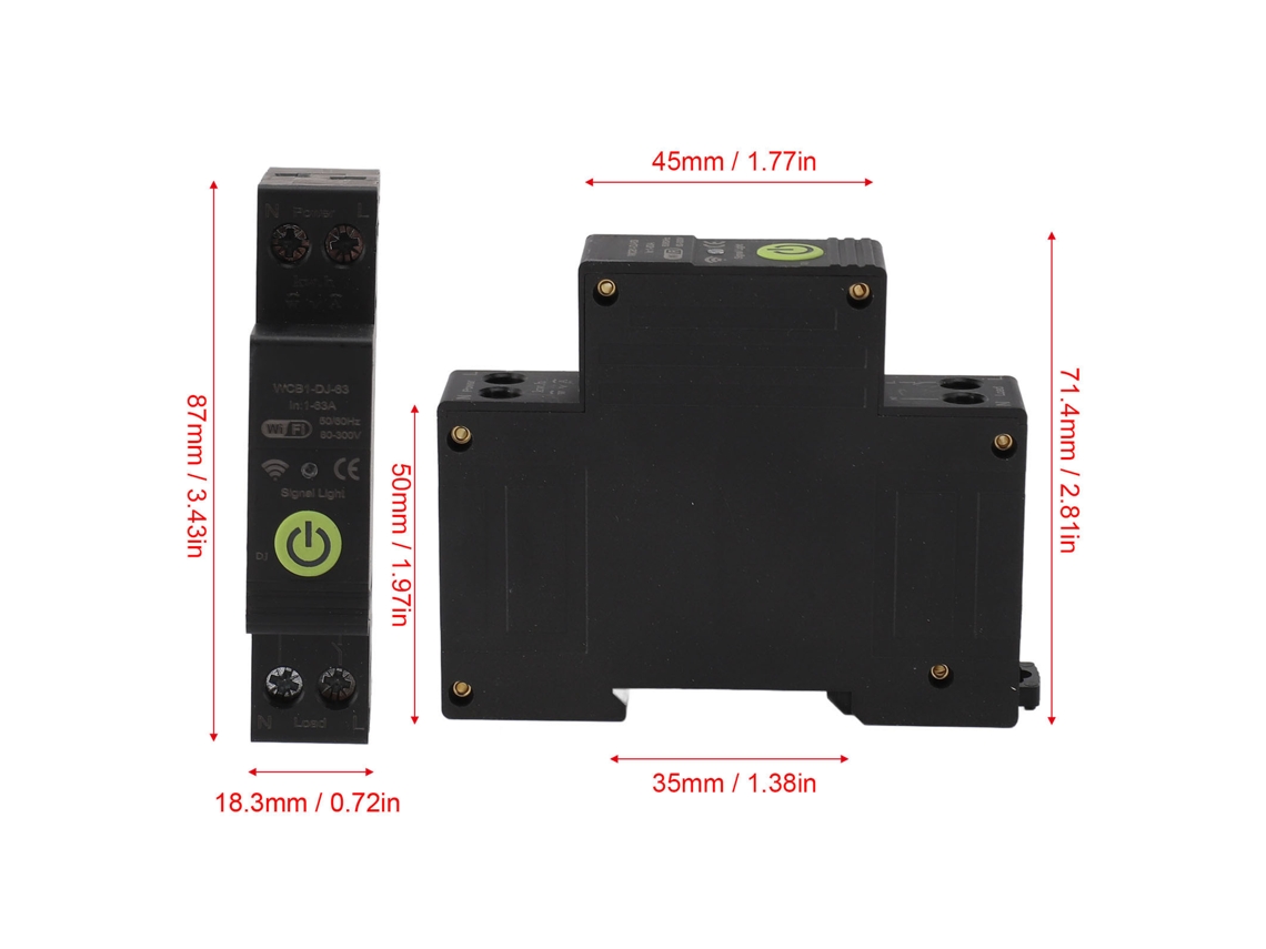 2026horizon-interruptor Inteligente Wifi Din Rail 1p 63a 230v Con Temporizador Y Protecciones Tuya