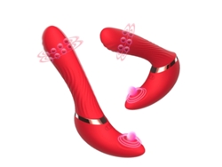 Vibrador de masaje multifrecuencia con función giratoria y pulsante para mujer (rojo) YIZHOOD