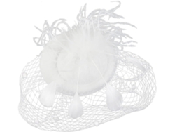 Elegante Tocado Nupcial Blanco, Accesorio Para El Cabello De Mujer, Ideal Para Una Boda.
