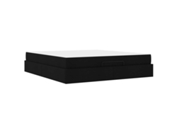 Syfax™ Estructura De Cama Con Colchón 2 Pcs Negro Tela