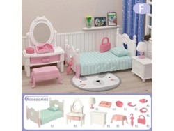 Casa de muñecas, minisupermercado, cocina, muebles de dormitorio de simulación Mdug (dormitorio)