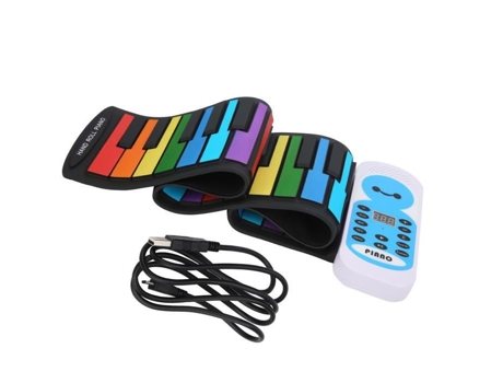 Teclado de silicona Piano Teclado suave Piano 49 teclas Roll Up Rainbow Piano Piano portátil Juguete de silicona para principiantes