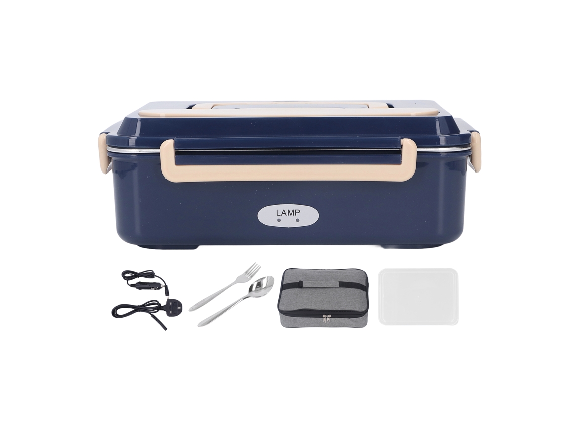 Caja De Almuerzo Eléctrica Acero Inoxidable 304 Sin Agua Frescura Larga Manejo Portátil 2 Rejillas Plug Uk 220v