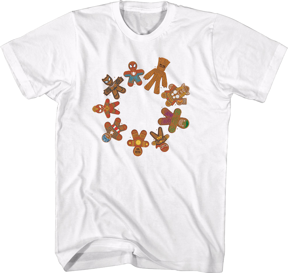 Camiseta de Hombre SUPERHEROMARVEL Avengers Gingerbread Cookies Marvel Algodón (3XL)