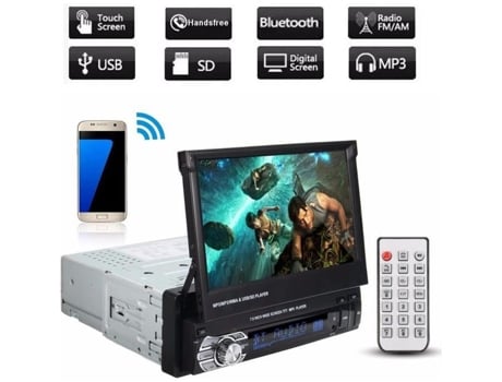Autoradio Tempsa 7'' Bluetooth Stereo Car Touch Mp5 Mp4 Mp3 Audio Aux Usb Fm Controle Remoto NEUFU