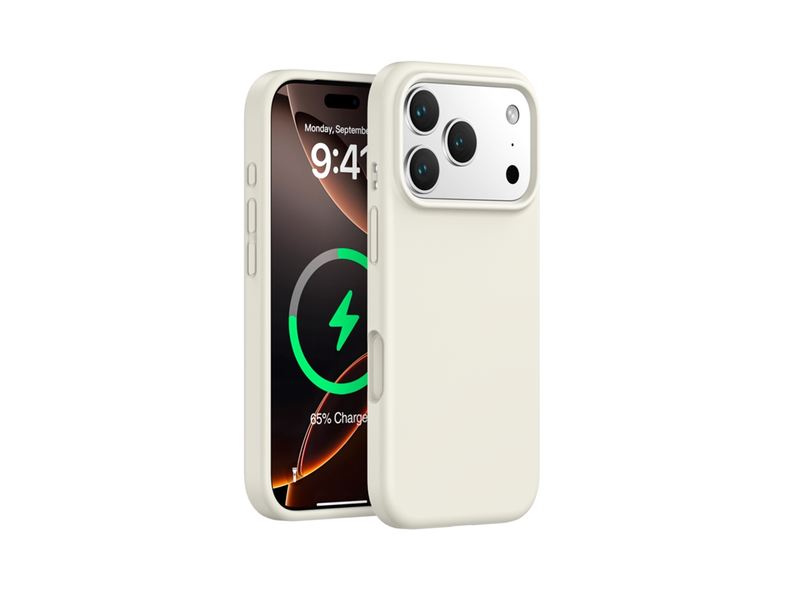 (blanco, Iphone 17 Pro) Funda Magnética Para Iphone, De Silicona Líquida De Color Sólido, Protección De Una Sola Pieza.