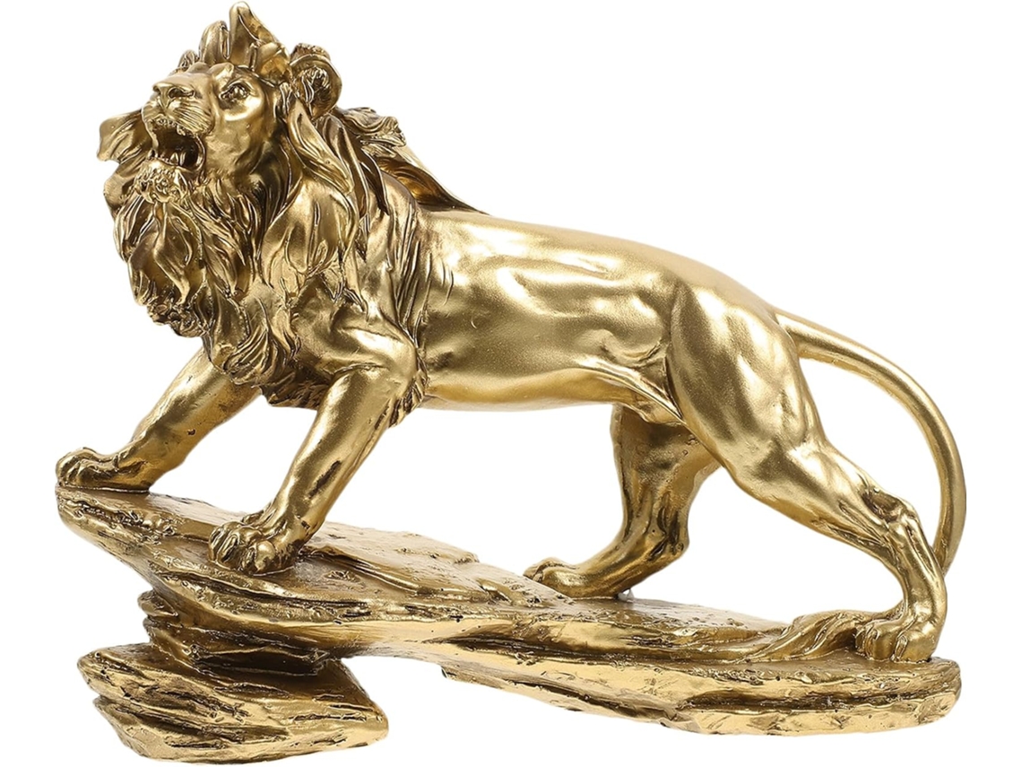 Estátua De Leão Em Resina, Pequena, Para Decoração De Mesa E Casa. Ornamento Compacto Feito À Mão. Estatueta De Leão