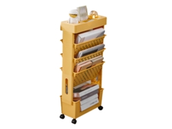 Estantería Móvil Multicapa Con Ruedas Capacidad Grande Mesa Oficina Hogar Naranja