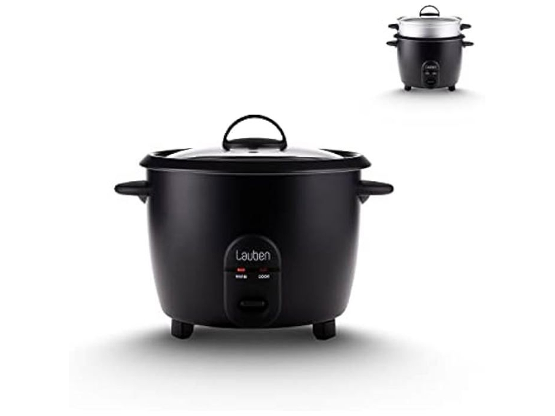 Robot De Arroz Lauben 600bc Capacidad 0,6 L Inserto De Vapor Metálico Tapa De Vidrio Templado