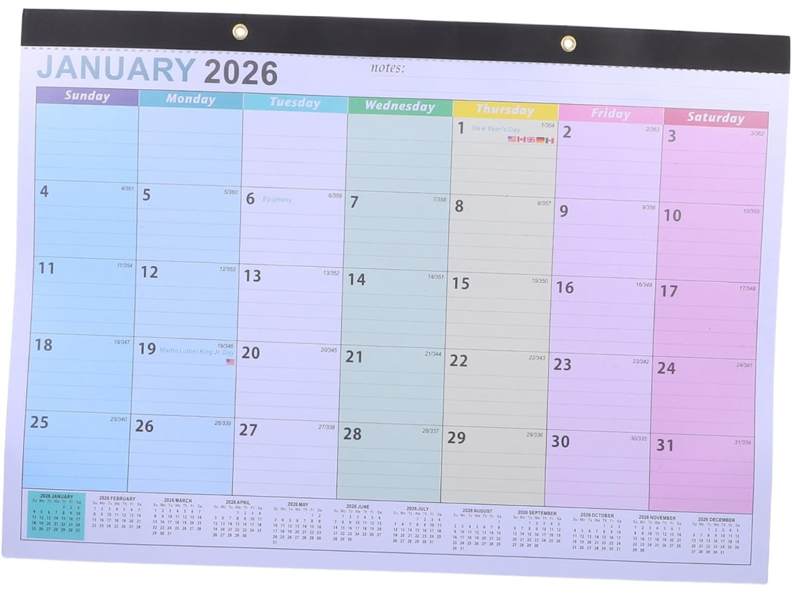 Calendario De Pared Con Cuenta Regresiva Mensual Para El Hogar, La Oficina Y La Habitación.
