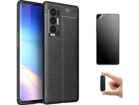 Kit Carcasa, Protector Y Soporte Oppo Find X3 Neo Ultimatte Rugged Leather Negro