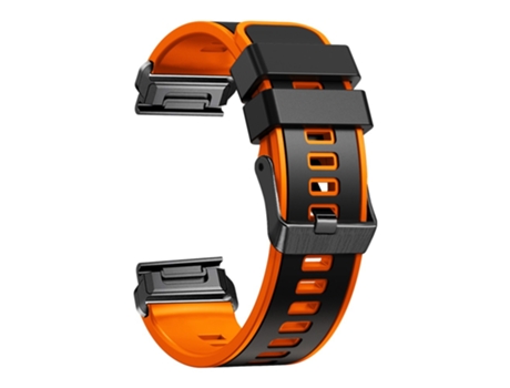 Correa de Silicona liberación rápida dos colores para Garmin Descent G1/Instinct 2 - negro/naranja