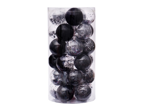 Adornos de bolas de Navidad de plástico transparente inastillables Juego de bolas de Navidad decorativas con decoraciones delicadas rellenas (24 (n...