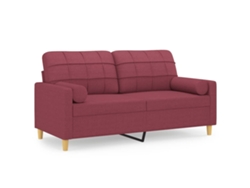 Maison Exclusive - Sofá De 2 Plazas Con Cojines Tela Rojo Tinto 140 Cm