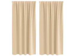 Maison Exclusive - Cortinas Opacas Con Anillas 2 Pcs Crema 175 X 140 Cm Poliéster