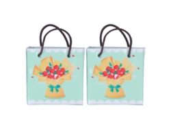 2 Bolsas De Papel A Escala 1:12 Para Casa De Muñecas, Accesorios De Compra En Miniatura