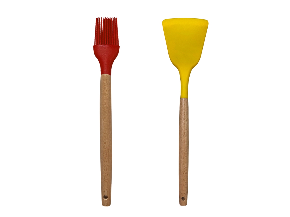 Juego de 2 utensilios de cocina de silicona, espátula resistente al calor y antiadherente para cocina Kofihety