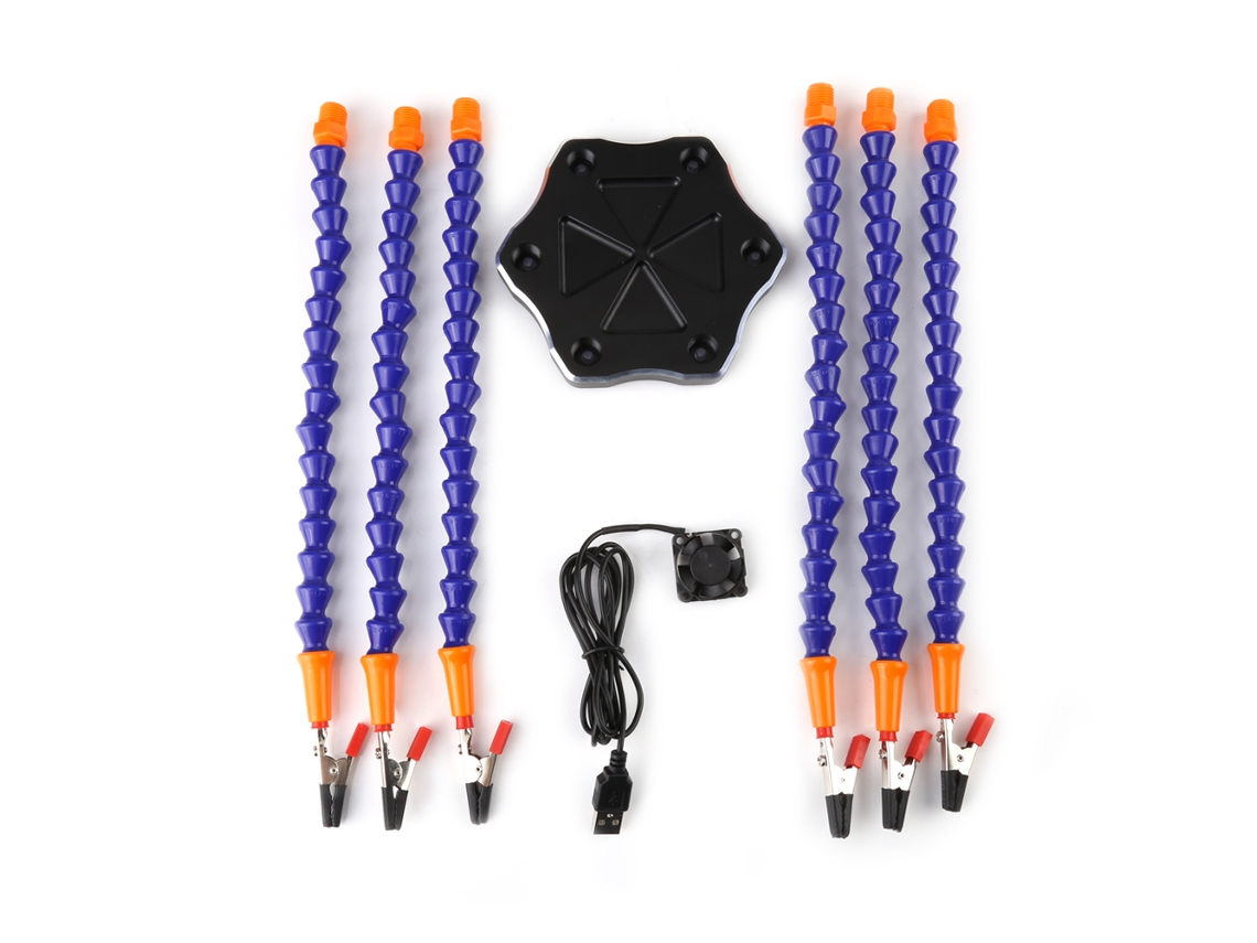 Estación De Soldadura De 6 Brazos Con Ventilador Usb Para Accesorios De Modelos Rc (negra)