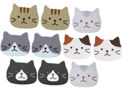 10 Posavasos Silicona Estampado Gato, Antideslizantes Aislantes, Protectores Para Botellas Vasos,