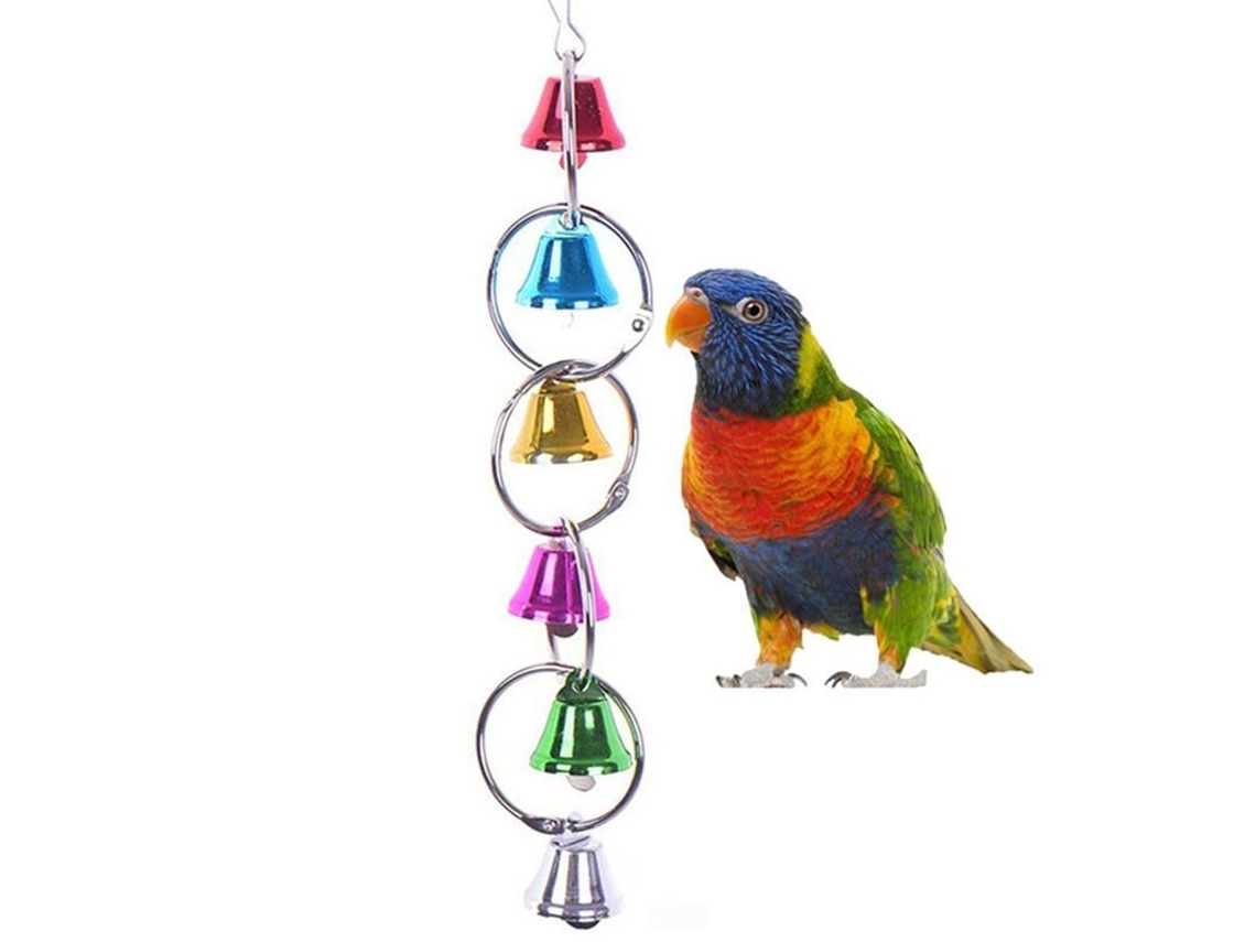 2026-juguete Columpio Con Campanas Para Pájaros Linjou, Resistente A Mordiscos, Seguro Para Periquitos, Cotorras Y Canarios