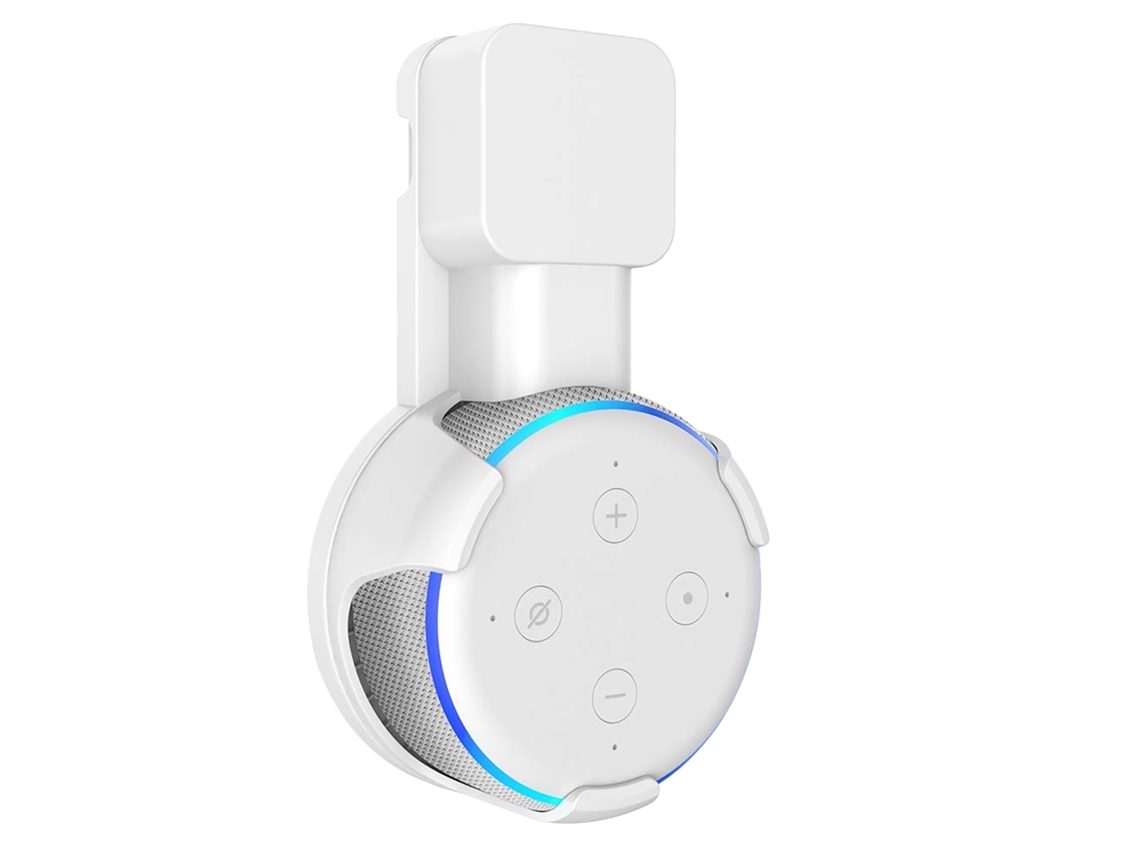 Soporte De Enchufe Para Amazon Echo Dot (gen 3) Con Cable Y Cargador Oculto