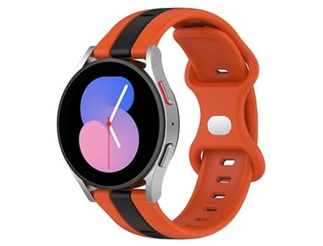 Correa para reloj Garmin Forerunner 55, hebilla de mariposa de 20mm, correa de silicona bicolor, naranja y negro VENISYMLIS