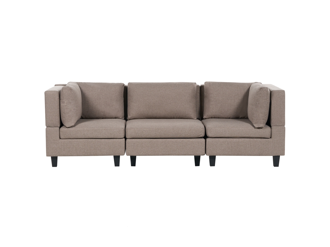 Sofá modular BELIANI Unstad de Poliéster Marrón 228x76x72