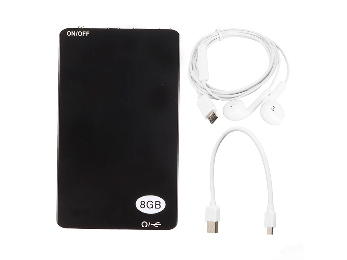 Grabadora De Voz Digital Inteligente Con Ia Y Reducción Activa De Ruido De Voz, Mp3, 8 Gb, Color Negro.
