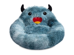 2026-cama Para Mascotas Donut Autoabrigante Lujo Nido Acogedor Diseño Monstruo Azul