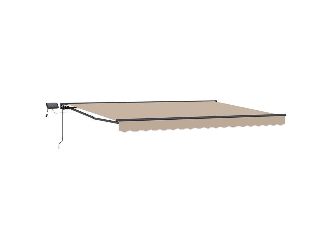 Vidaxl Armazón De Toldo Manual Con Leds Beige Y Antracita 5 X 3 M