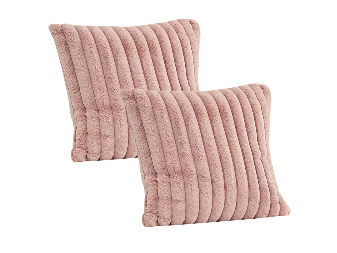 Juego De 2 Fundas De Almohada Decorativas De Felpa Suave, 45 X 45 Cm