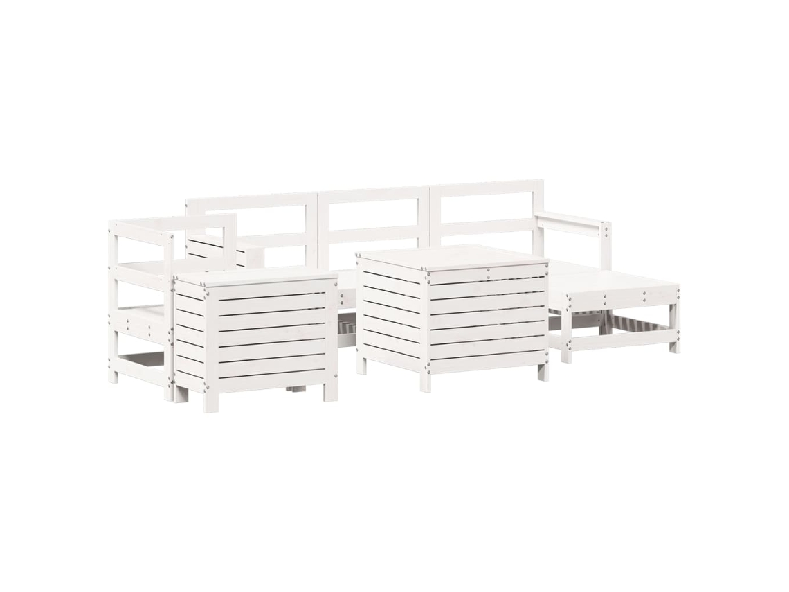 Conjunto 7 de sofás de jardín VIDAXL madera maciza de pino blanco