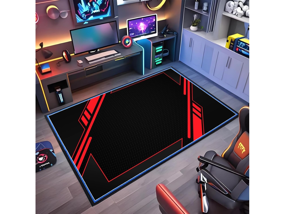 Alfombrilla protectora antideslizante para silla, 80 x 120 cm, color azul madera, para gamers, oficina y suelos.