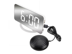Despertador vibratorio de alta calidad para personas con sueño profundo y adultos con pérdida auditiva. Reloj digital con espejo y vibrador de cama 2024.