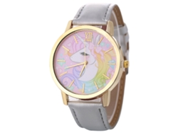 Reloj Casual De Moda Unisex Con Cuerda De Cuero De Quartzo Gris Zhoulianfa