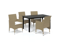 Maison Exclusive - Juego Muebles Jardín 5 Pzas Con Cojines Ratán Sintético Beige