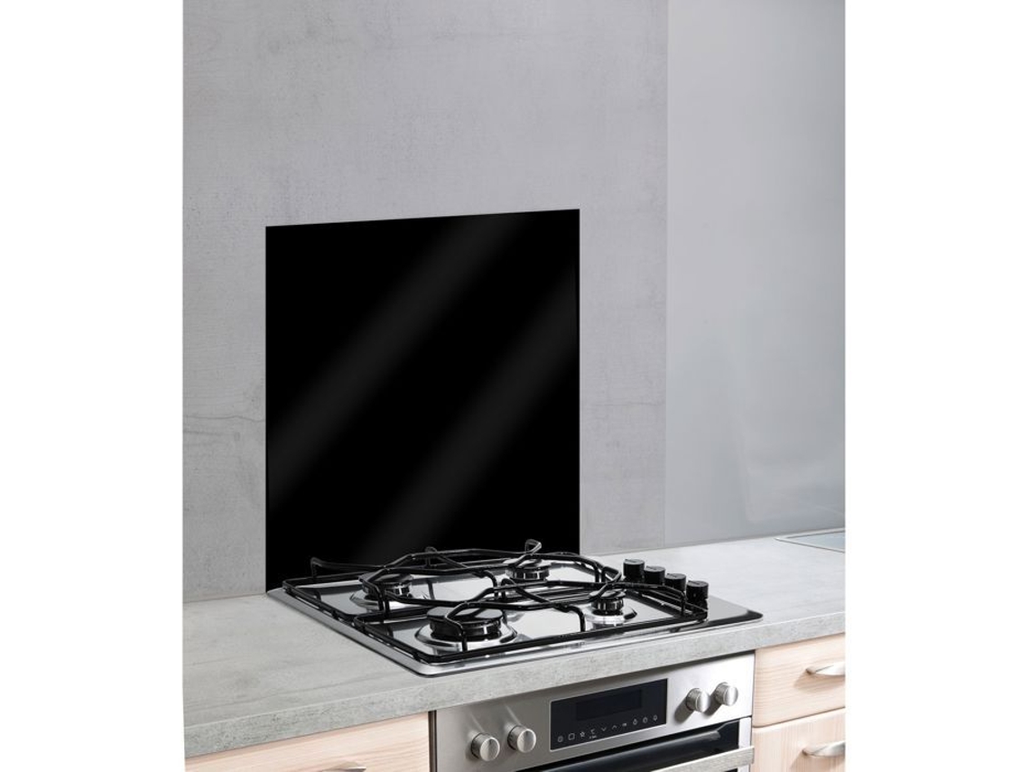 WENKO Base de campana, salpicadero de cocina de cristal, vidrio templado, 60x70 cm, negro
