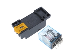 Relé My4nj De 14 Pines Con Base, Bobina Pequeña, 4 Contactos Normalmente Abiertos (no) Y 4 Contactos Normalmente Cerrados (nc), 12 V Cc Para Equipos Electrónicos.