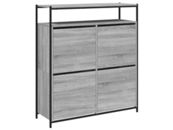 Zapatero con 4 cajones abatibles, gris, Sonoma MAISON EXCLUSIVE (100x34x112 cm)