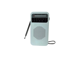 Radio portátil AM/FM, transistor con altavoz, 2 pilas AA, conector para auriculares, color blanco, Hexinyigjly